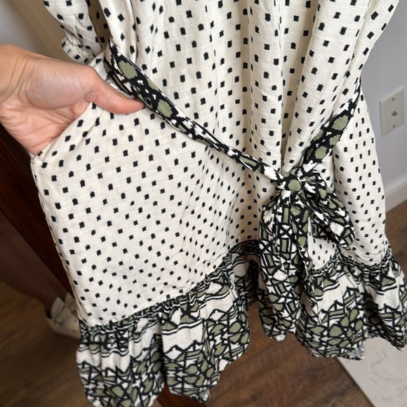 Knox Rose tie waist 3/4 sleeve bohemian dress size medium - Picture 4 of 8